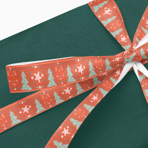 En Satin Rouge Festif Joli cadeau de Noël Ruban