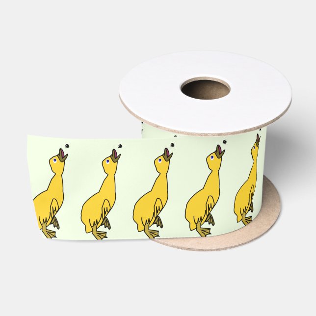 En Satin Ruban à canard jaune - personnalisable (Bobine)