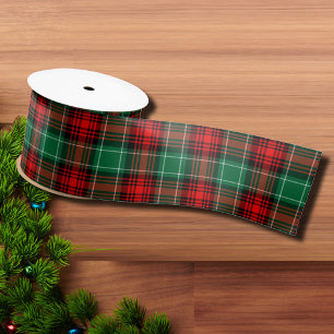 En Satin Ruban à carreaux de Noël rouge et vert