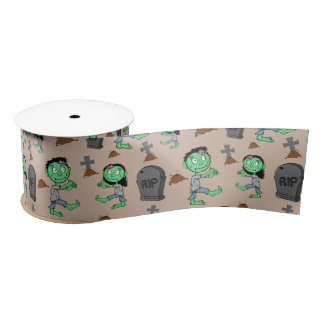 En Satin Ruban à motif de zombie Halloween mignon | Panier