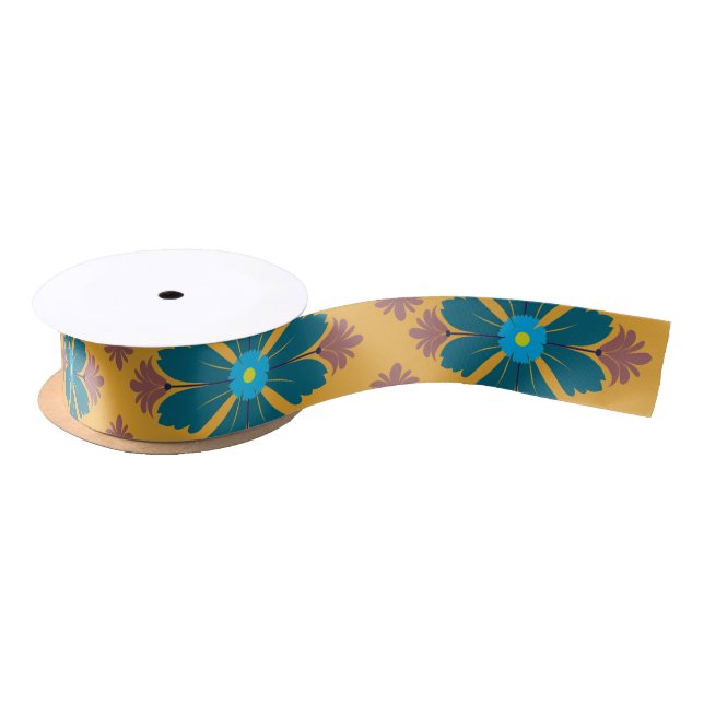 En Satin Ruban à motif floral (Bobine)