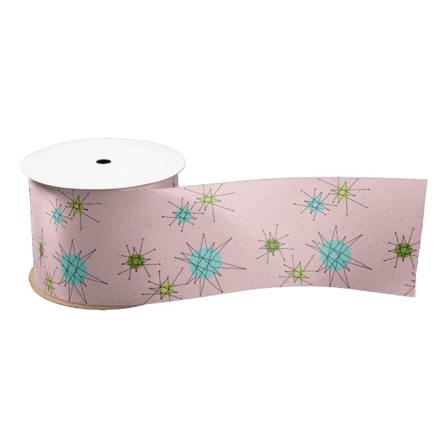 En Satin Ruban atomique iconique rose de Starbursts (Bobine)