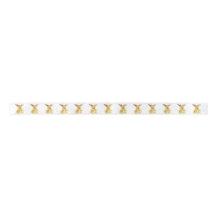 En Satin Ruban blanc Gold Angel