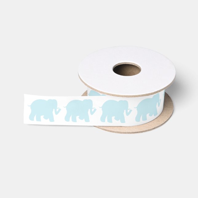 En Satin Ruban bleu-clair d'éléphants (Bobine)