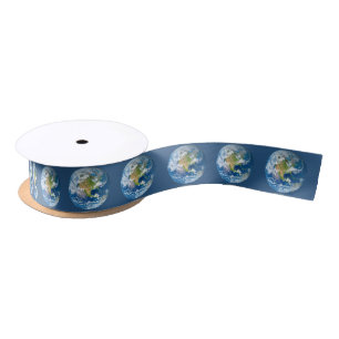 En Satin Ruban bleu de la terre de planète de respect