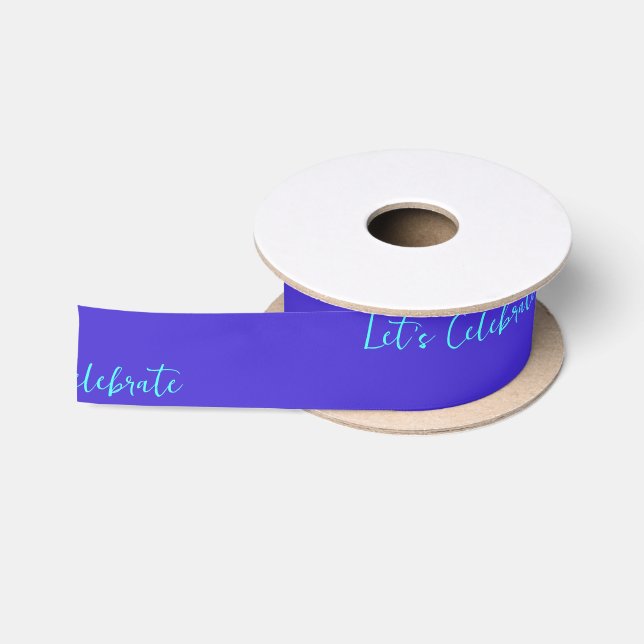 En Satin Ruban bleu personnalisé (Bobine)