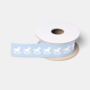 En Satin Ruban cheval à bascule bleu pâle pour baby shower