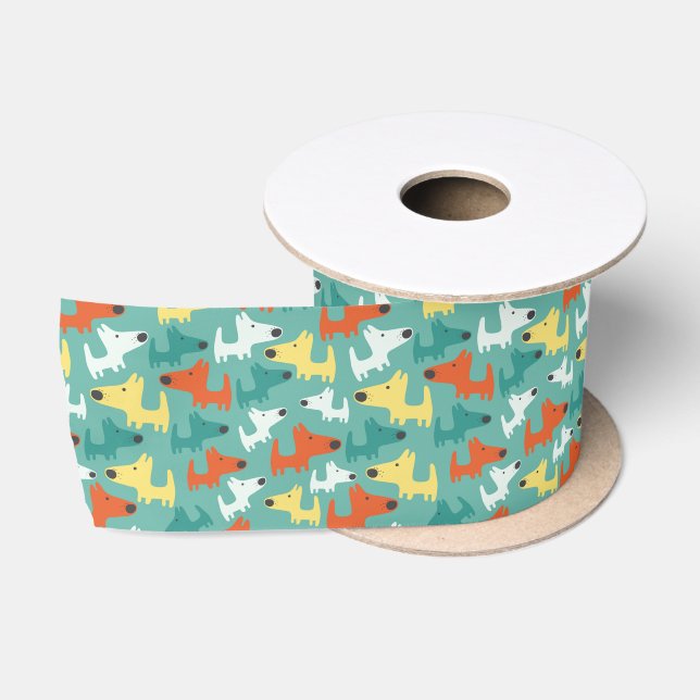 En Satin Ruban coloré Chiens (Bobine)