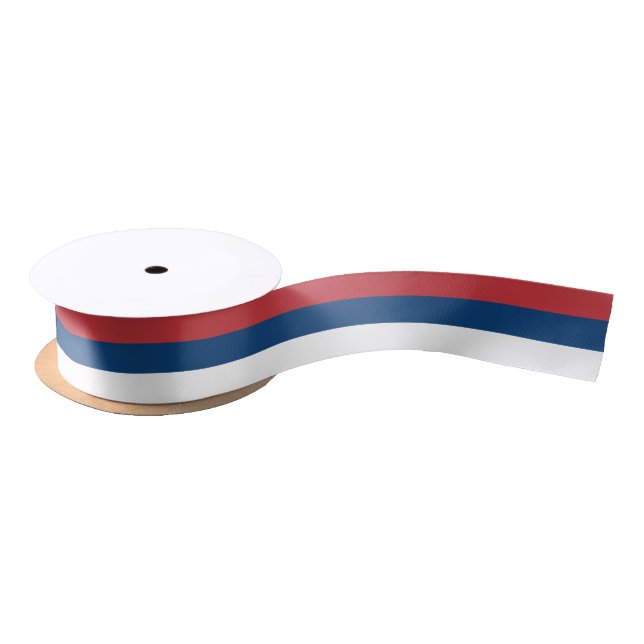 En Satin ruban couleur drapeau serbe, Serbie /sports (Bobine)