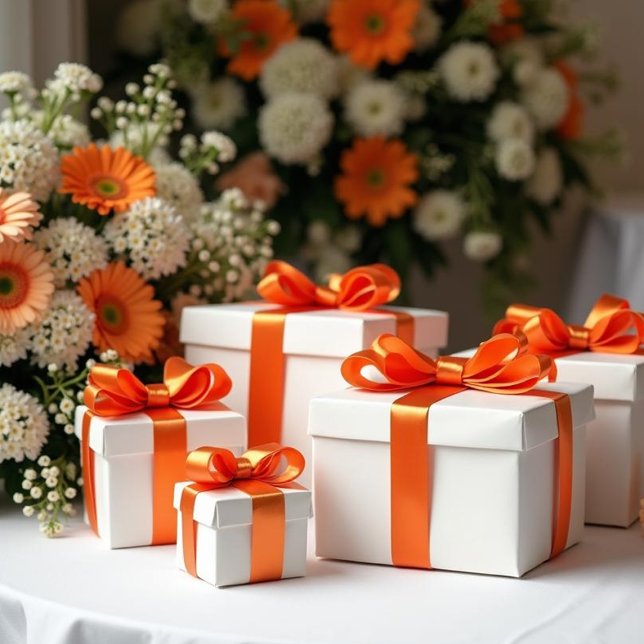 En Satin Ruban couleur orange #E06C32 satiné (Orange Color #E06C32 Satin Ribbon.)