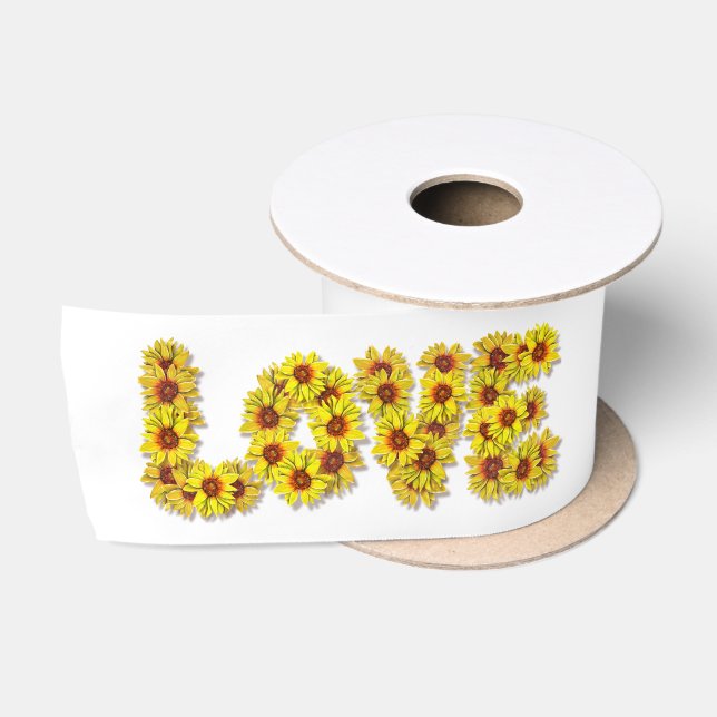 En Satin Ruban d'amour Tournesol (Bobine)