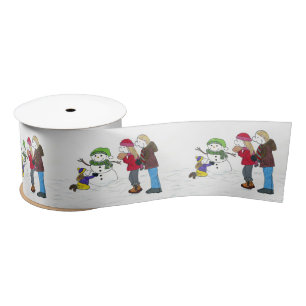 En Satin Ruban d'amusement de bonhomme de neige des