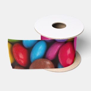 En Satin Ruban de bonbon à bouton