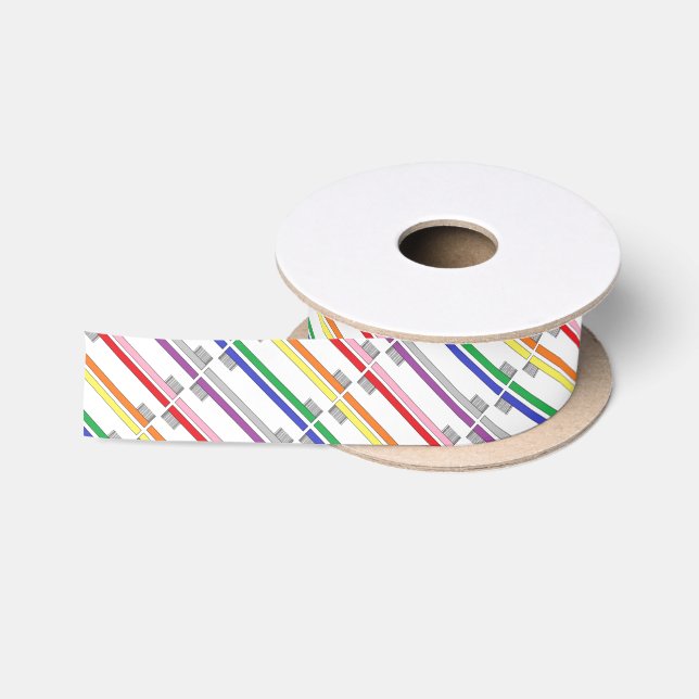 En Satin Ruban de brosses à dents d'arc-en-ciel (Bobine)