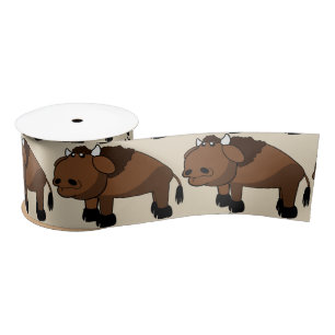 En Satin ruban de caricature de buffle