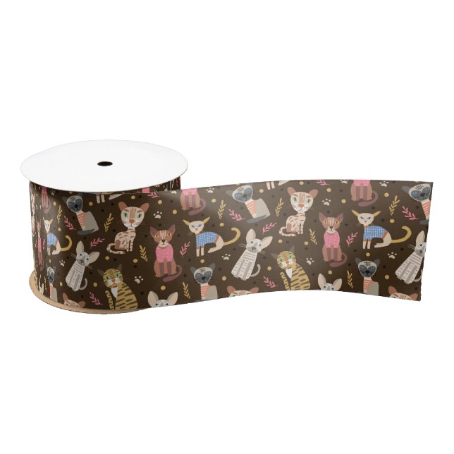 En Satin Ruban de chats mignons drôles (Bobine)