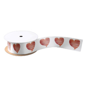 En Satin Ruban de coeur de bacon