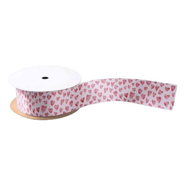 En Satin Ruban de coeur rose Valentines (Bobine)