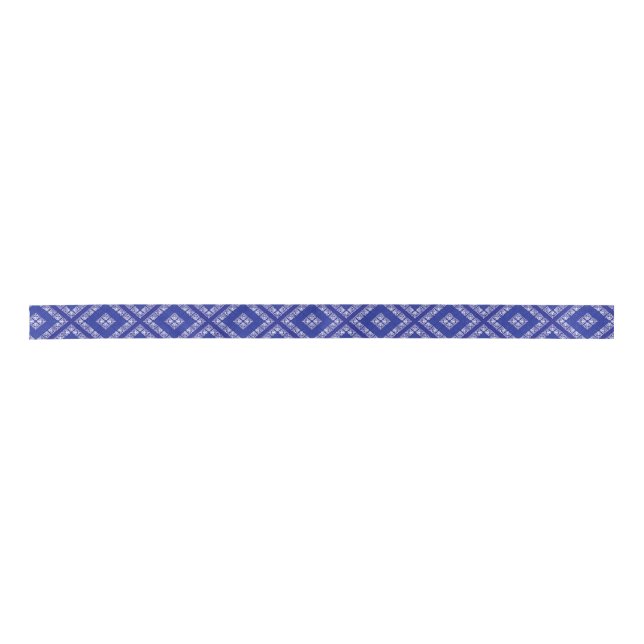 En Satin Ruban de conception Bandana Bleu (Devant)