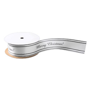 En Satin Ruban de couleur blanc et noir