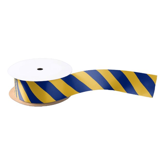 En Satin Ruban de couleur bleu et jaune (Bobine)