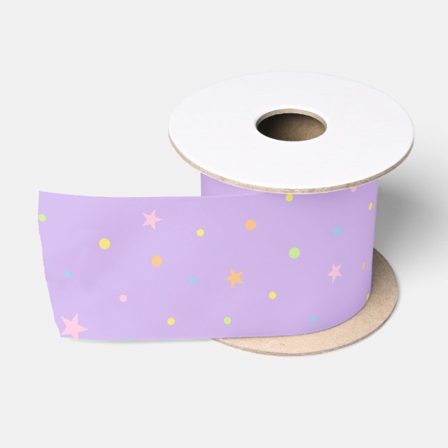 En Satin Ruban de fête confettis pastel (Bobine)