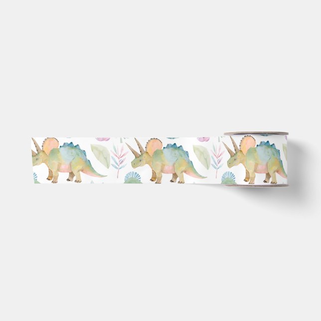 En Satin Ruban de fête dinosaure Triceratops (Devant)