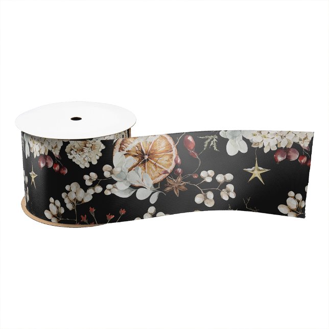 En Satin Ruban de fête noir (Boho Botanical Return Address Envelope
)