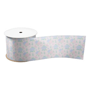 En Satin Ruban de fleurs florales primitives