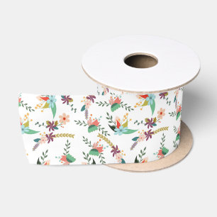 En Satin ruban de fleurs printanières
