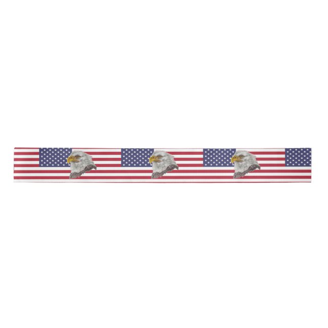 En Satin Ruban de l'aigle satiné du drapeau américain (Devant)