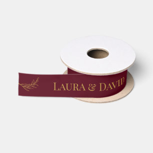 En Satin Ruban de mariage personnalisé Bourgogne