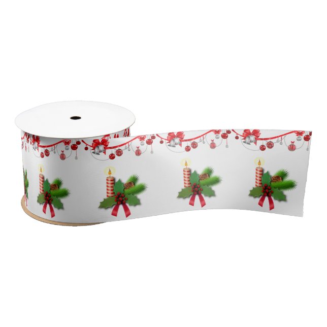En Satin Ruban de Noël, bougie de Noël (Bobine)
