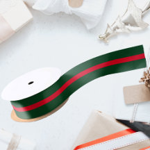 Ruban de Noël classique vert et rouge