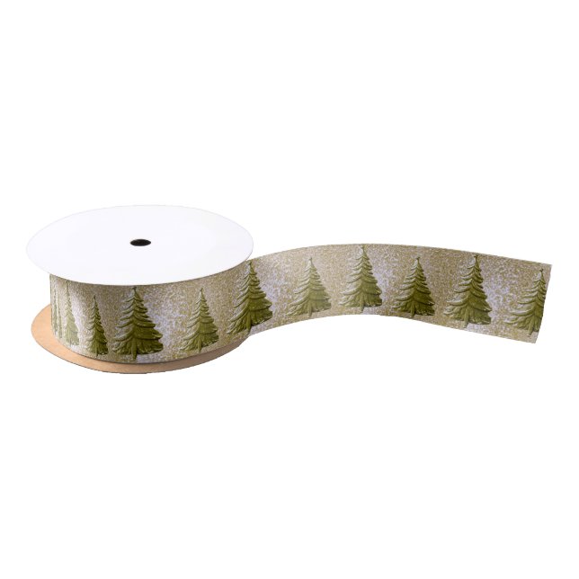 En Satin Ruban de Noël Or (Bobine)