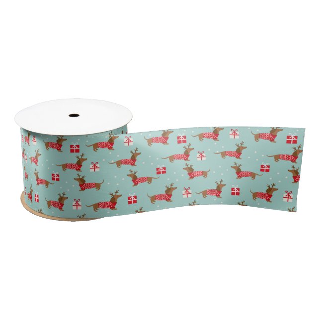 En Satin Ruban de Noël pour Teckel (Bobine)
