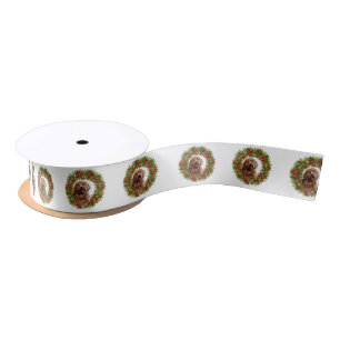 En Satin Ruban de Noël satiné de 1,5 po de doodle doré