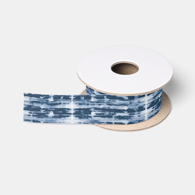 En Satin Ruban de rayure de Shibori d'aquarelle de rayon X (Bobine)