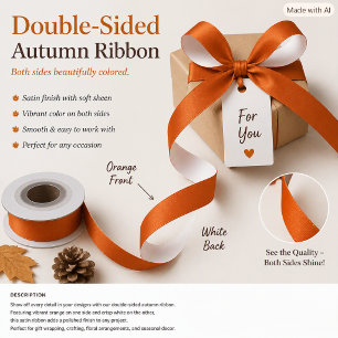 En Satin Ruban de soie orange citrouille pour cadeaux d'aut