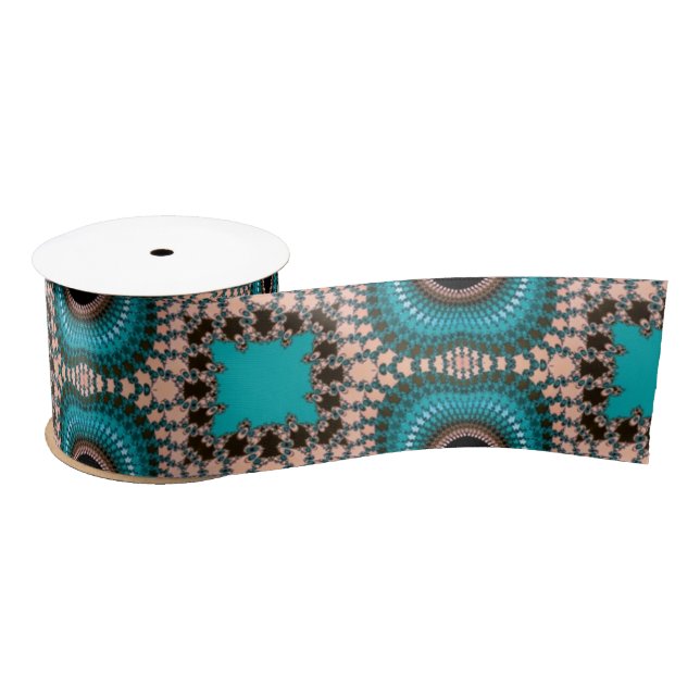 En Satin Ruban de style marocain noir et turquoise (Bobine)