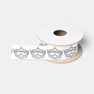 En Satin Ruban de tiare de couronne de la Reine des Coeurs