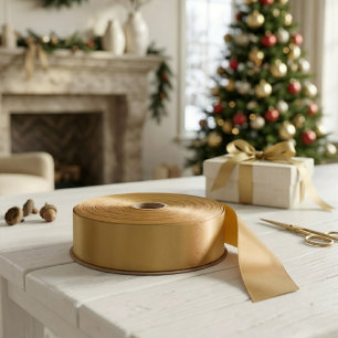 En Satin Ruban d'emballage de cadeau de Noël doré