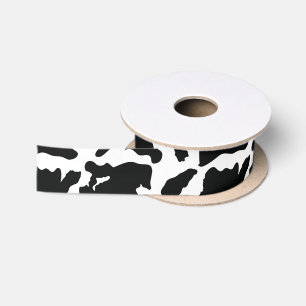 En Satin Ruban d'impression de vache - ruban d'arc de