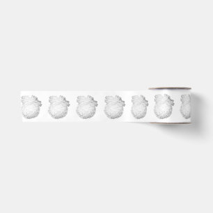 En Satin Ruban d'ornement blanc