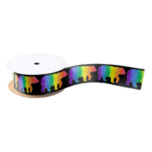 En Satin Ruban d'ours d'arc-en-ciel