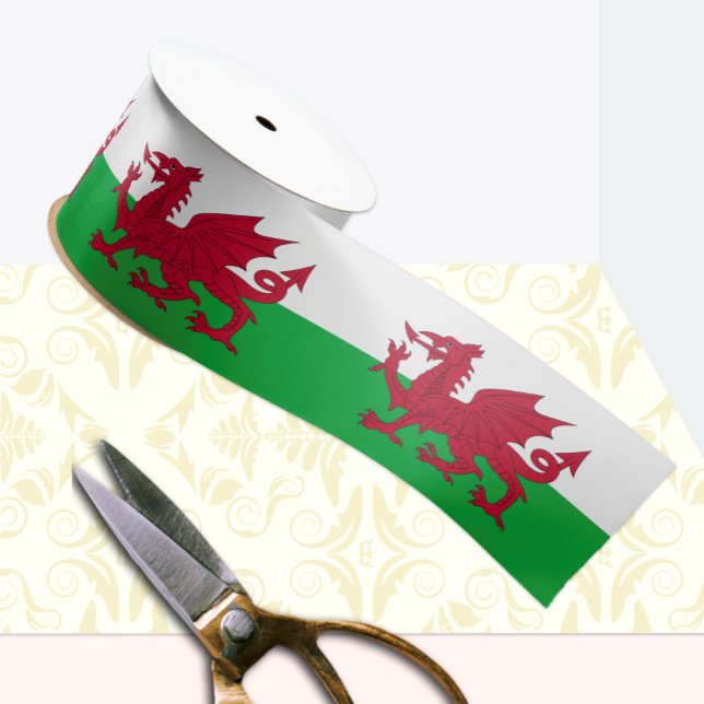En Satin Ruban Drapeau Gallois, Mode Dragon, Cymru, Pays de (Créateur téléchargé)