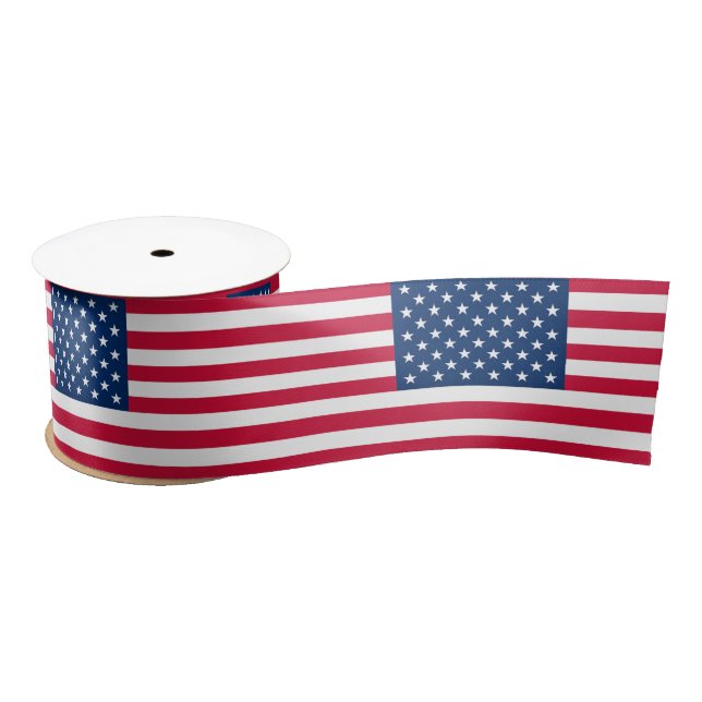 En Satin Ruban Drapeau USA Patriotique (Bobine)