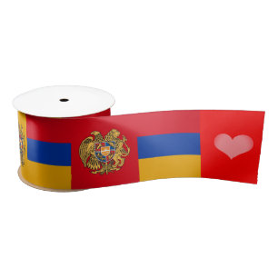 En Satin Ruban du drapeau arménien, Emblème, Coeur, Arménie