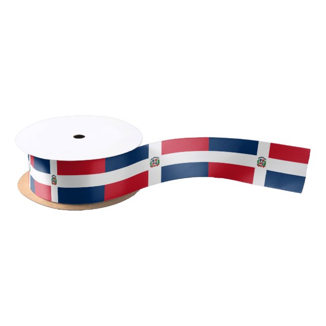 En Satin Ruban du drapeau dominicain (Bobine)