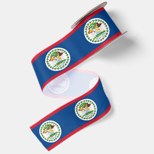 En Satin ruban du drapeau du Belize, patriotes du Belize /s